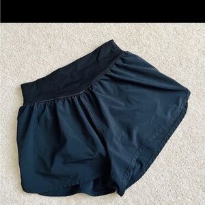 aerie Black High-Rise Athletic Shorts with Layered Skort Look